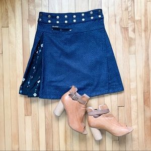 Moshiki adjustable blue wrap skirt - fits M-L